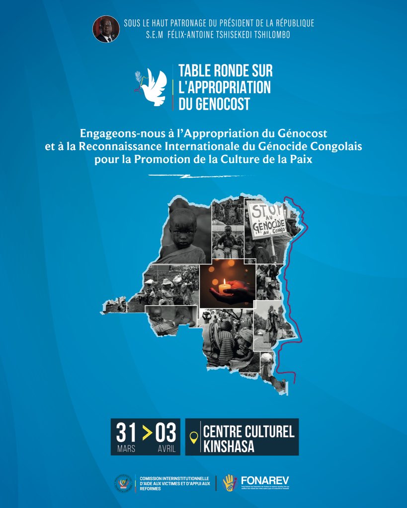 Présidence: une table ronde sur la reconnaissance internationale du génocide congolais prévue, fin mars, à Kinshasa
