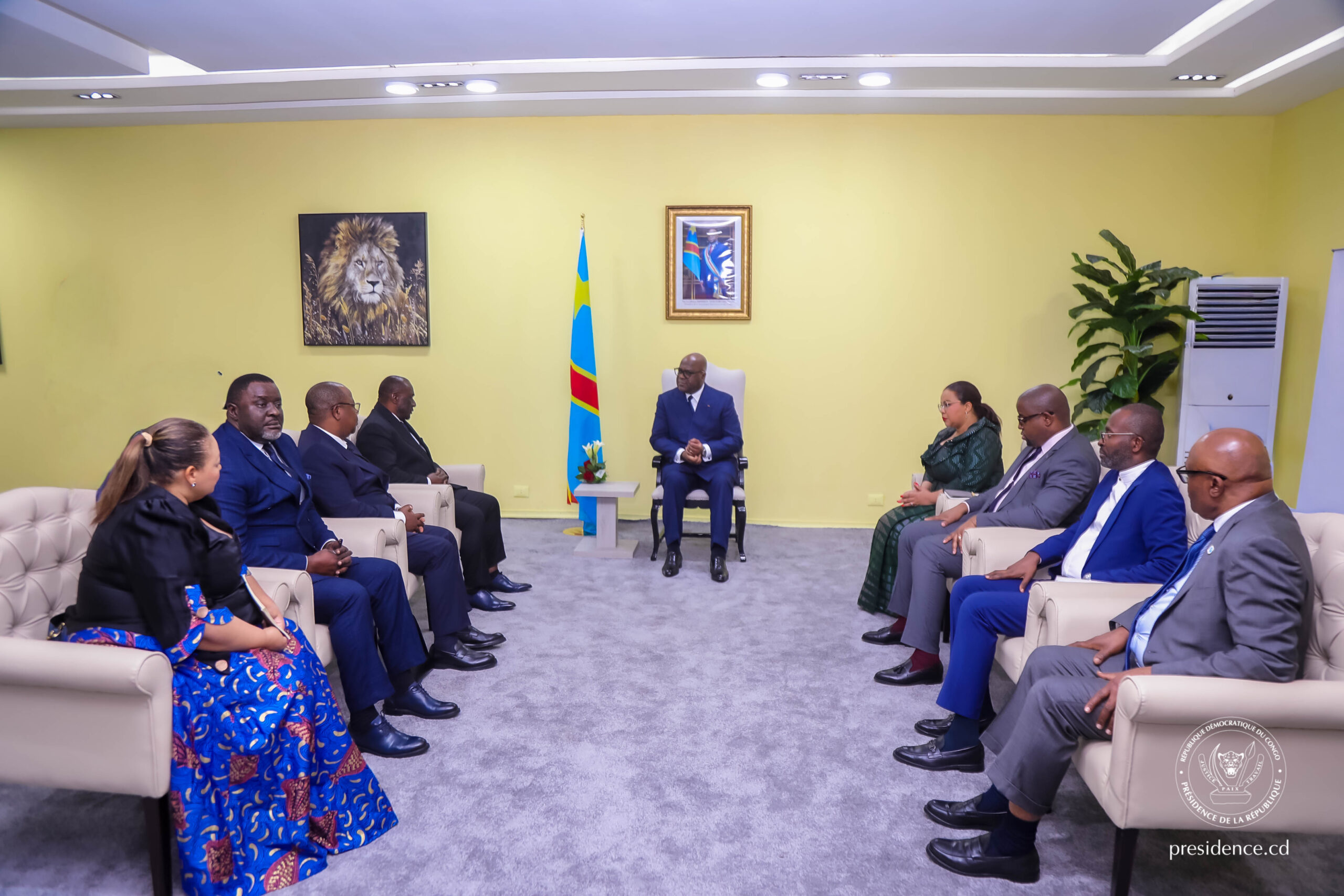 ‎Afrique centrale: la nouvelle équipe dirigeante de la CEEAC à la Cité de l&rsquo;Union africaine avec le président Félix Tshisekedi*