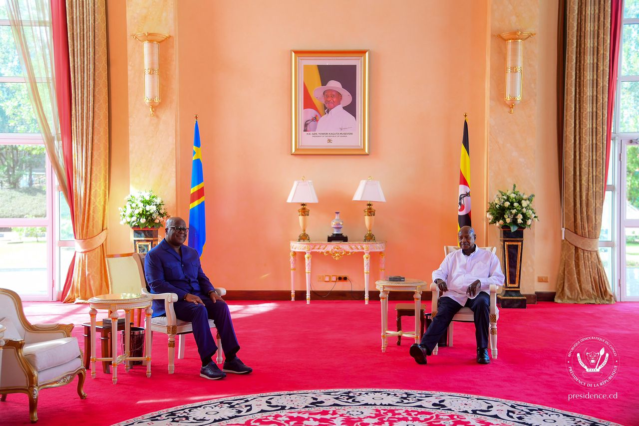 RDC-Ouganda: tête-à-tête Tshisekedi-Museveni ce lundi au State House d&rsquo;Entebbe*