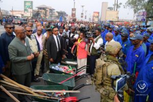 Le Chef de l&rsquo;État inspecte les travaux d&rsquo;assainissement de Kinshasa menés par le Service national*